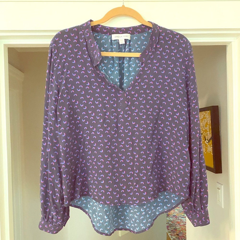 Whimsical silk Amour Vert top
